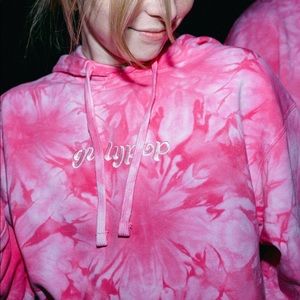Haley Pham girly pop pink tie dye hoodie NWOT